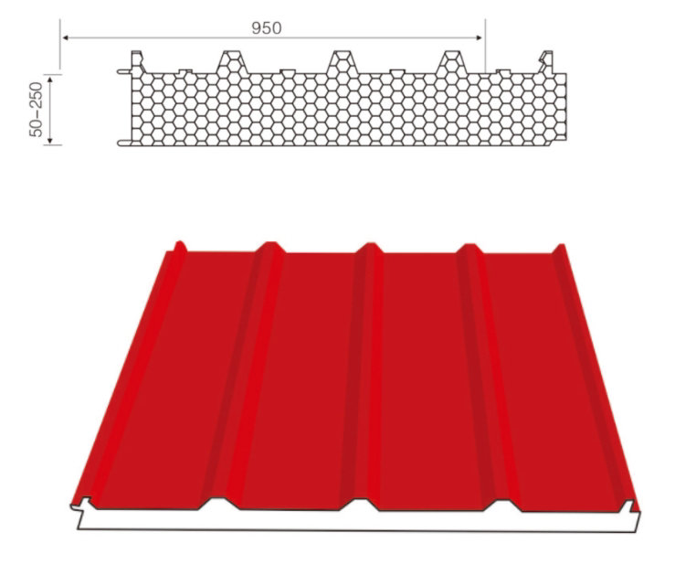 金属岩棉夹芯复合屋面瓦